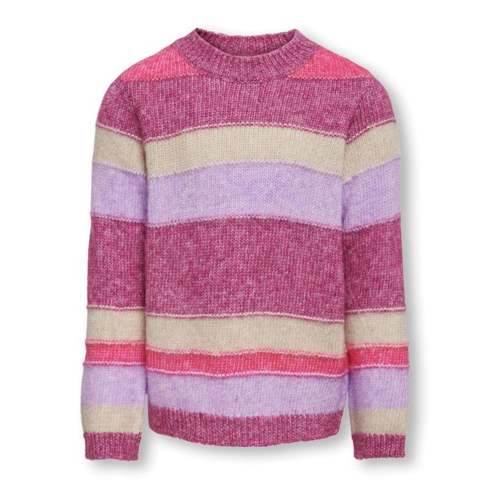 Only KOGELAINE L/S O-NECK KNT Red Violet/Melange | Freewear KOGELAINE L/S O-NECK KNT - www.freewear.nl - Freewear