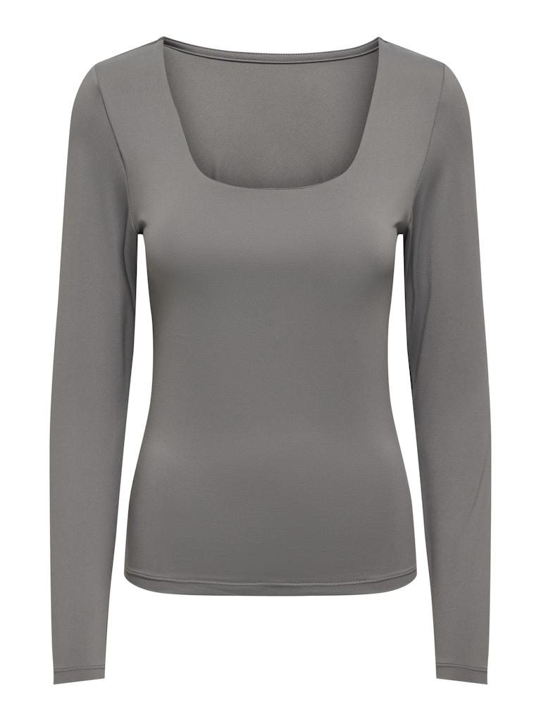 Only T-shirt Onlea L/s Deep Neck Top Jrs Noos 15302647 Thunderstorm Dames Maat - M
