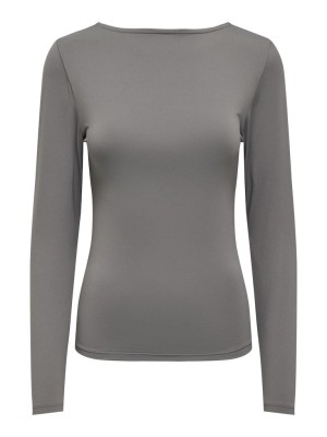 Only ONLEA L/S 2-WAY DEEP NECK TOP JRS N: Thunderstorm | Freewear ONLEA L/S 2-WAY DEEP NECK TOP JRS N: - www.freewear.nl - Freewear