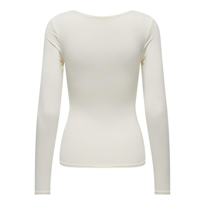 Only ONLEA L/S 2-WAY DEEP NECK TOP JRS N: Cloud Dancer | Freewear ONLEA L/S 2-WAY DEEP NECK TOP JRS N: - www.freewear.nl - Freewear