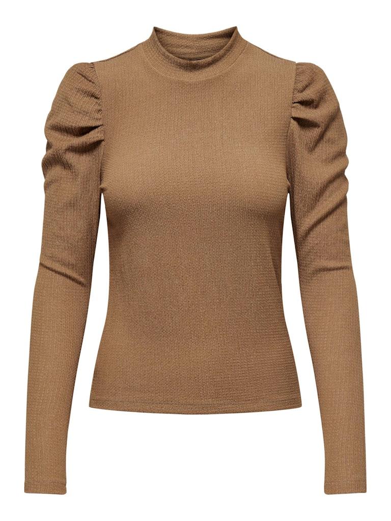 Only T-shirt Onltalia L/s Highneck Puff Top Jrs 15303407 Toasted Coconut Dames Maat - M