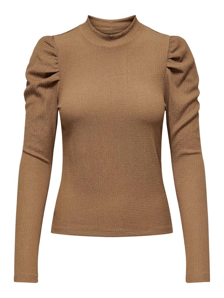 Only T-shirt Onltalia L/s Highneck Puff Top Jrs 15303407 Toasted Coconut Dames Maat - XL