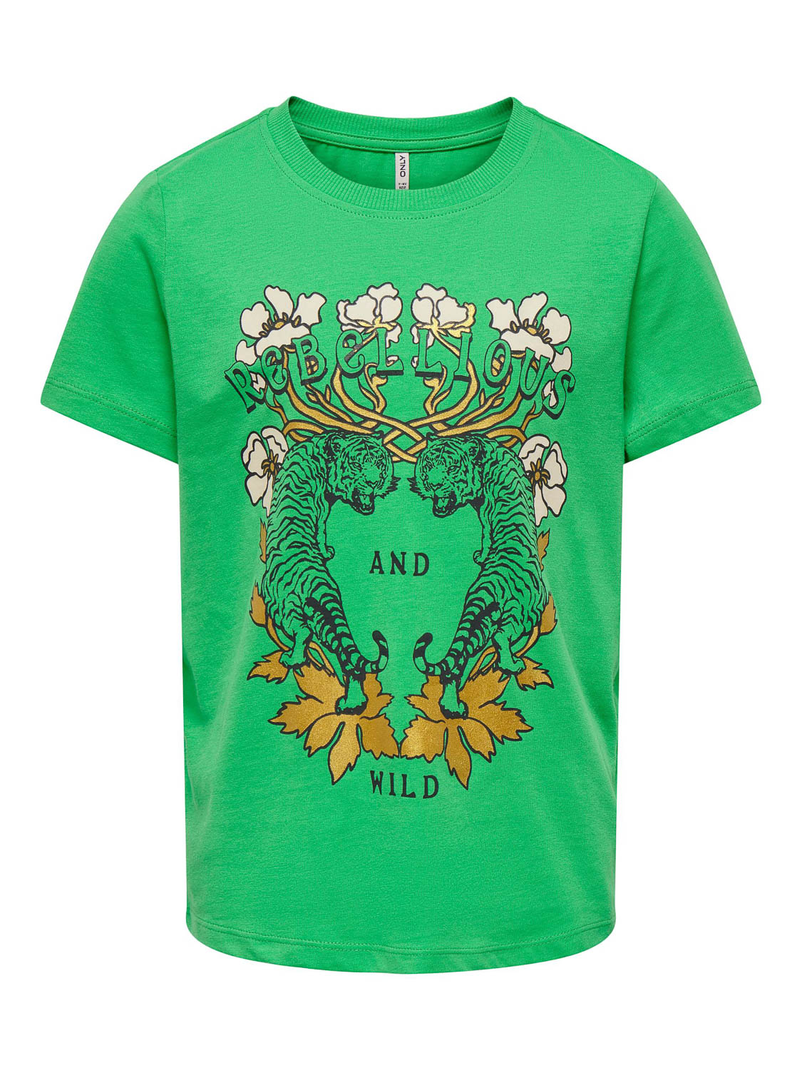 ONLY KOGWILMA FIT S/S TIGER TOP BOX JRS Meisjes T-shirt - Maat 122/128
