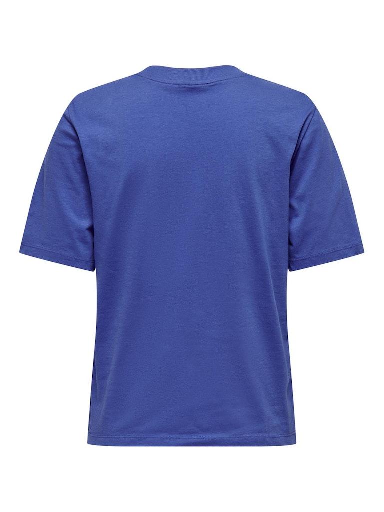 Only T-shirt Onlceline Boxy S/s Emb. Top Box Nl 15303946 Dazzing Blue/avenue Dames Maat - L