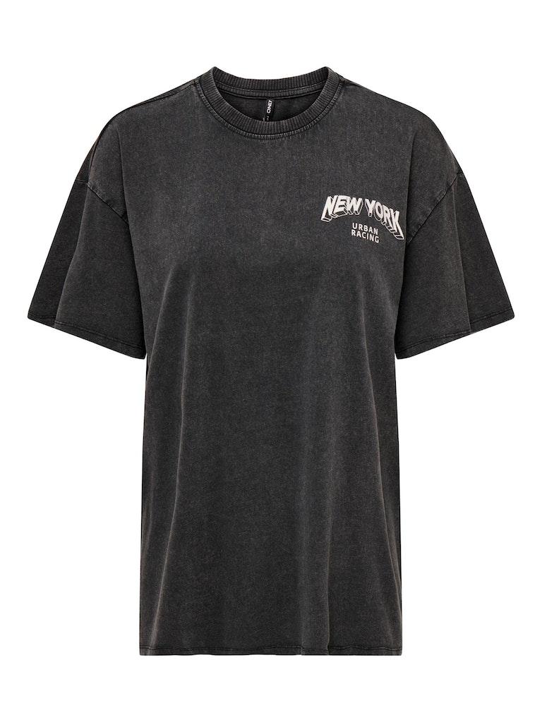 Only / t-shirt Lina Oversize Race Box in zwart