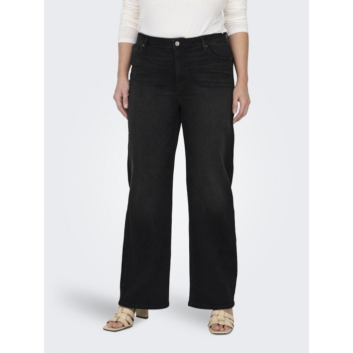Carmakoma CARWILLY HW WIDE JEANS CRO1099 NOOS Black Denim | Freewear CARWILLY HW WIDE JEANS CRO1099 NOOS - www.freewear.nl - Freewear