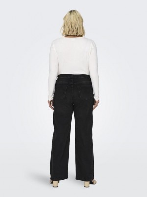 Carmakoma CARWILLY HW WIDE JEANS CRO1099 NOOS Black Denim | Freewear CARWILLY HW WIDE JEANS CRO1099 NOOS - www.freewear.nl - Freewear