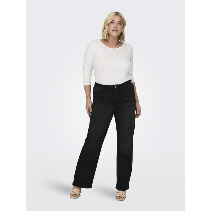 Carmakoma CARWILLY HW WIDE JEANS CRO1099 NOOS Black Denim | Freewear CARWILLY HW WIDE JEANS CRO1099 NOOS - www.freewear.nl - Freewear