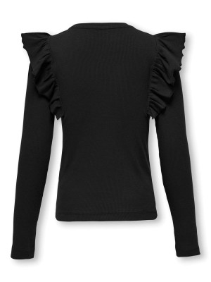 Only KOGNADIA L/S FRILL TOP BOX JRS Black | Freewear KOGNADIA L/S FRILL TOP BOX JRS - www.freewear.nl - Freewear