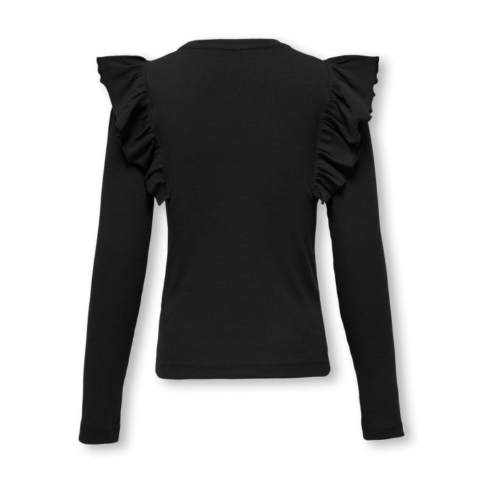 Only KOGNADIA L/S FRILL TOP BOX JRS Black | Freewear KOGNADIA L/S FRILL TOP BOX JRS - www.freewear.nl - Freewear