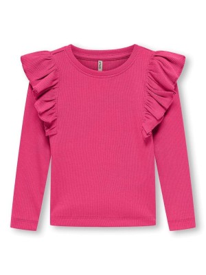 ONLY:KIDS ONLY KMGNADIA L/S FRILL TOP BOX JRS Fuchsia Purple | Freewear KMGNADIA L/S FRILL TOP BOX JRS - www.freewear.nl - Freewear