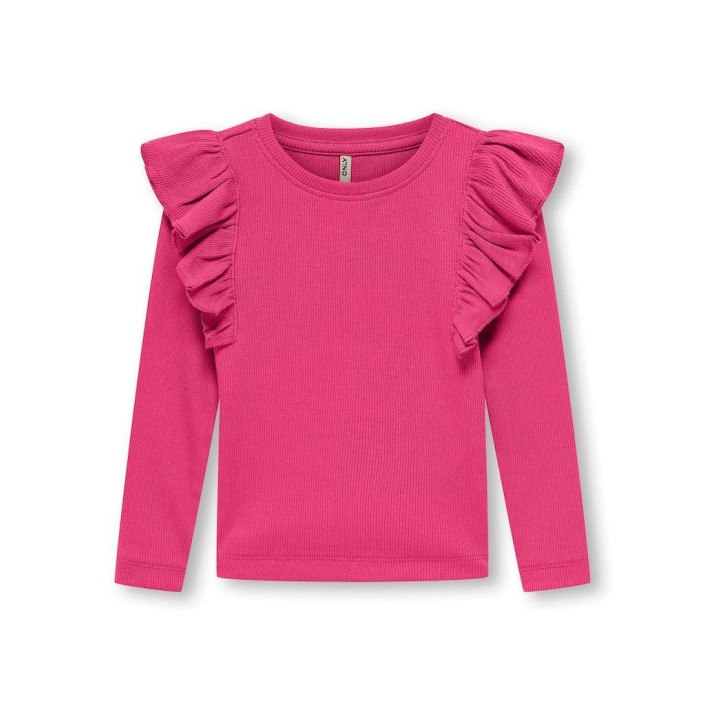 ONLY:KIDS ONLY KMGNADIA L/S FRILL TOP BOX JRS Fuchsia Purple | Freewear KMGNADIA L/S FRILL TOP BOX JRS - www.freewear.nl - Freewear