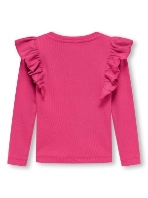 ONLY:KIDS ONLY KMGNADIA L/S FRILL TOP BOX JRS Fuchsia Purple | Freewear KMGNADIA L/S FRILL TOP BOX JRS - www.freewear.nl - Freewear