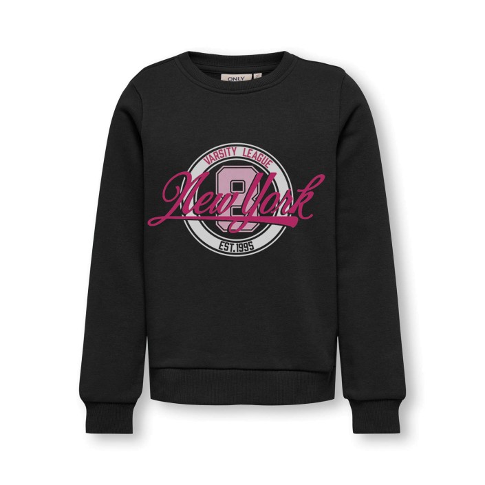 Only KOGLOTTA REG L/S COLLEGE BOX SWT Black/New York | Freewear KOGLOTTA REG L/S COLLEGE BOX SWT - www.freewear.nl - Freewear
