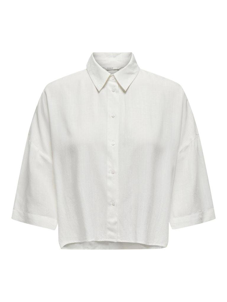 Only Astrid Life 2/4 Crop Shirt Vrouwen op kleur wit, Maat M
