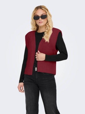 Only ONLLOUI VEST EX KNT Cabernet | Freewear ONLLOUI VEST EX KNT - www.freewear.nl - Freewear
