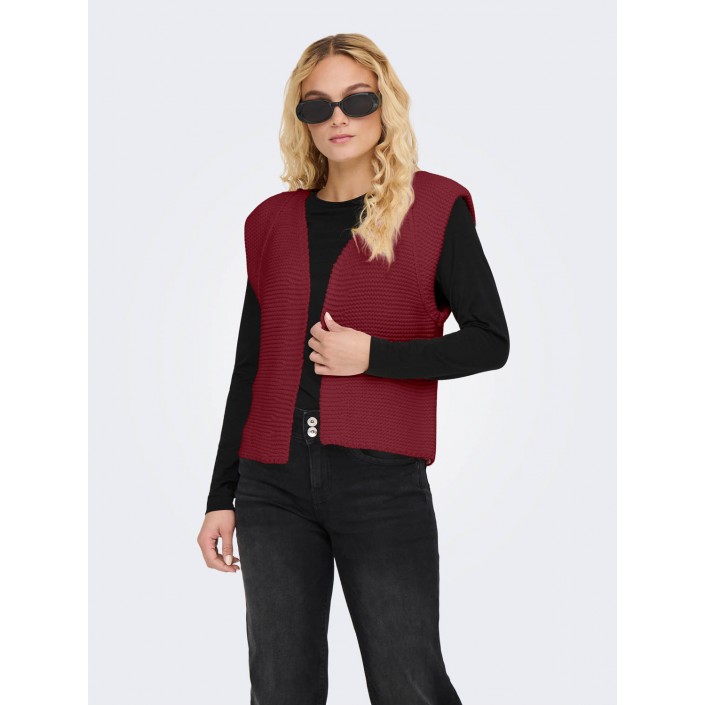 Only ONLLOUI VEST EX KNT Cabernet | Freewear ONLLOUI VEST EX KNT - www.freewear.nl - Freewear