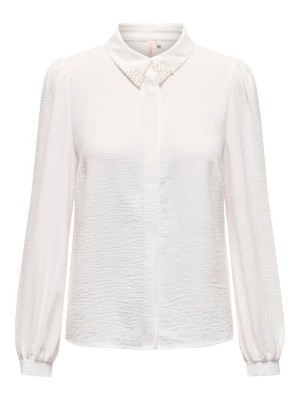 Only ONLMETTE PEARL LS SHIRT WVN Cloud Dancer | Freewear ONLMETTE PEARL LS SHIRT WVN - www.freewear.nl - Freewear