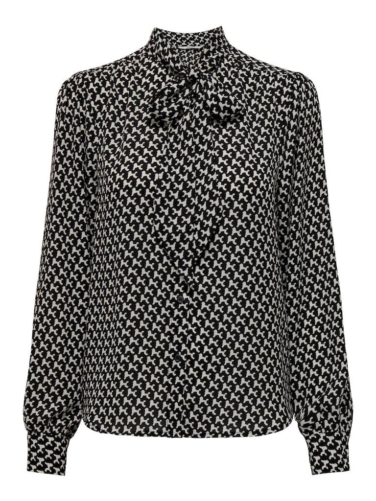 ONLY ONLRUTH LIFE L/S BOW SHIRT PTM Dames Blouse - Maat S