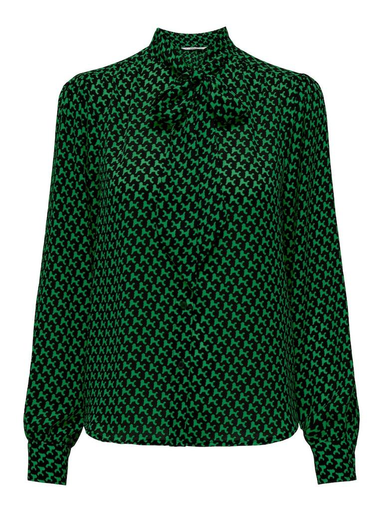 Only ONLRUTH LIFE L/S BOW SHIRT PTM Medium Green/Walk the dogs | Freewear |  Freewear