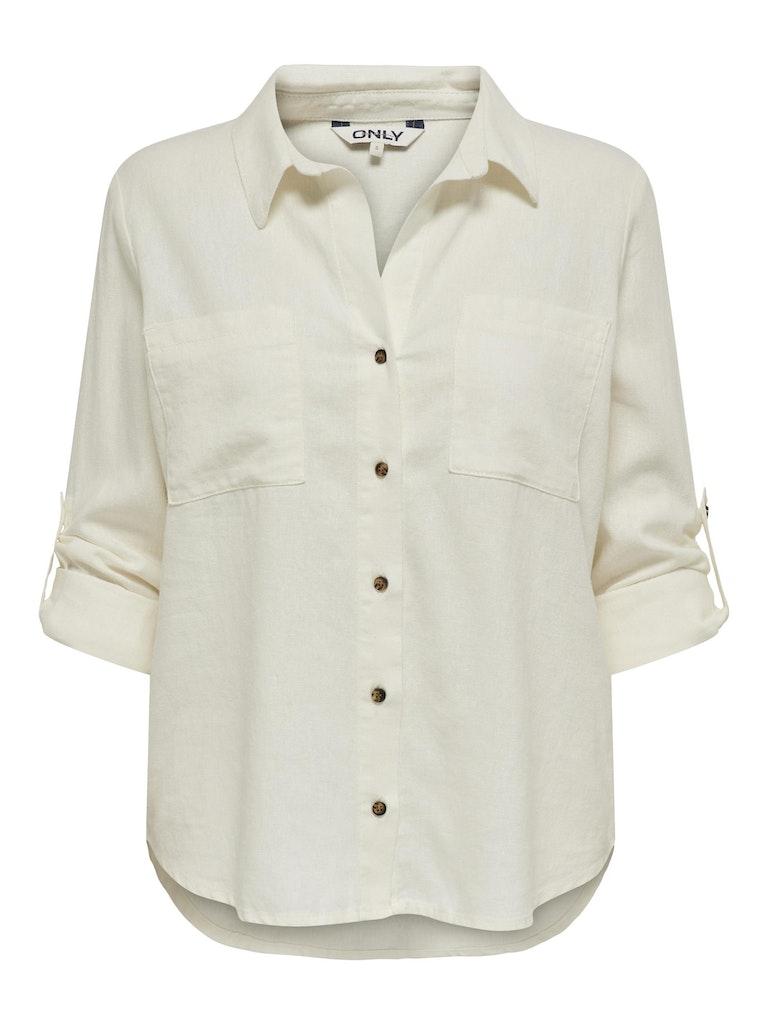 ONLY ONLYASMIN-CARO L/S LINEN SHIRT PNT NOOS Dames Blouse - Maat XS