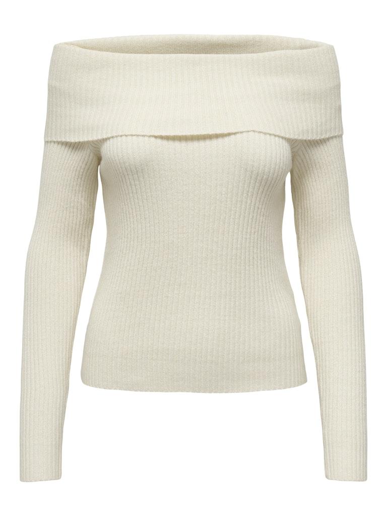 Slim fit gebreide pullover met off shoulder-mouwen, model 'KATIA'