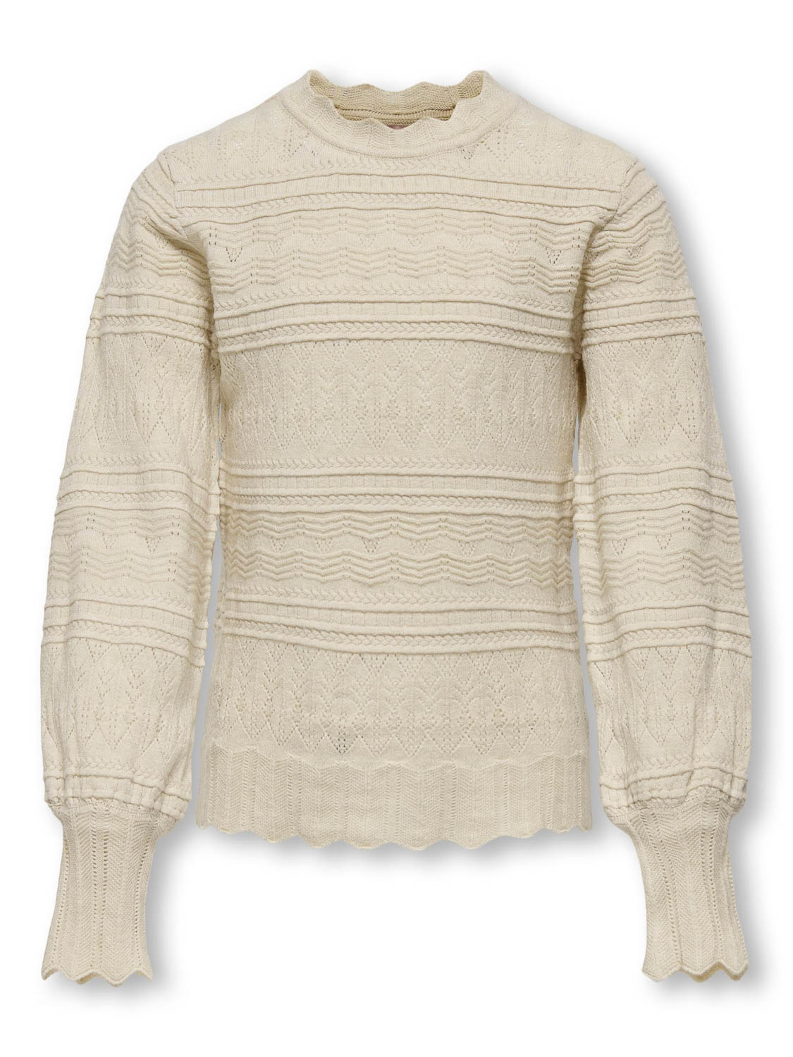 ONLY KOGMAYSE LIFE L/S STRUCTURE O-NECK KNT Meisjes Trui - Maat 110/116