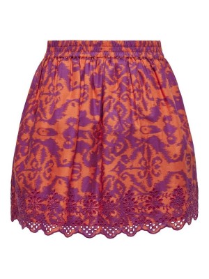 Only ONLLOU LIFE EMB FLOWY SKIRT PTM Tigerlily/Urben ethnic | Freewear ONLLOU LIFE EMB FLOWY SKIRT PTM - www.freewear.nl - Freewear