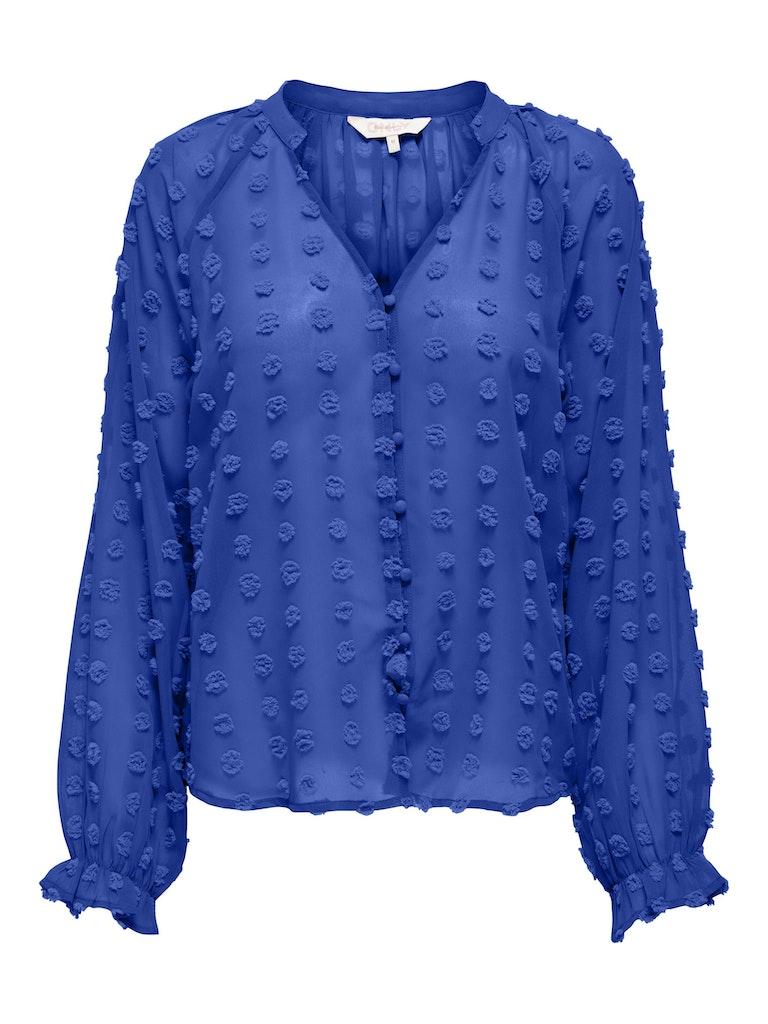 Only Blouse Onlpixi Dobby Life Button Top Wvn C 15313672 Dazzling Blue Dames Maat - M