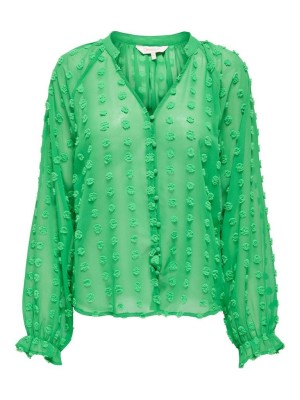 Only ONLPIXI DOBBY LIFE BUTTON TOP WVN C: Green Bee | Freewear