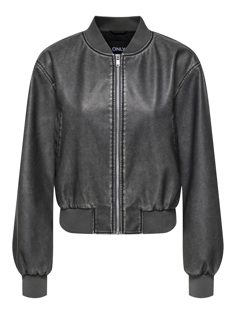 Only Onljane Faux Leather Washed Bomber :