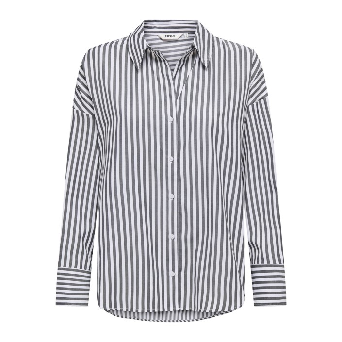 Only ONLOREGON SOLO SHIRT WVN Black/MEDIUM BRIGHT WHITE | Freewear ONLOREGON SOLO SHIRT WVN - www.freewear.nl - Freewear