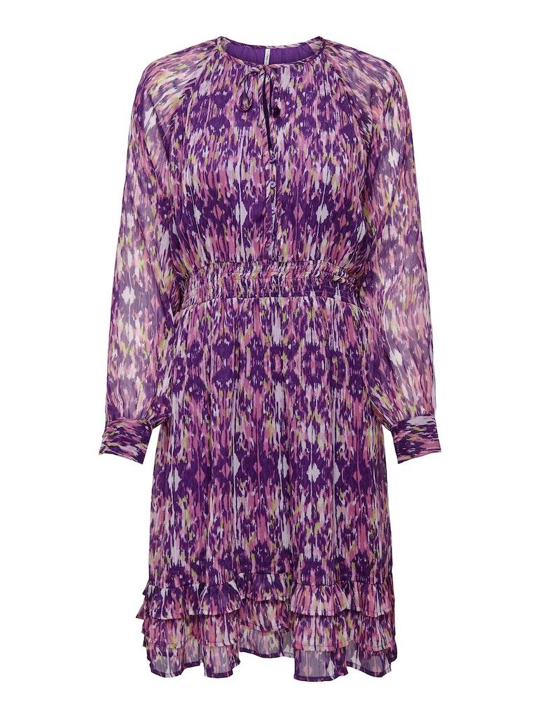 Only Jurk Onlviva Life L/s Layer Dress Ptm 15314974 Purple Magic Dames Maat - XL