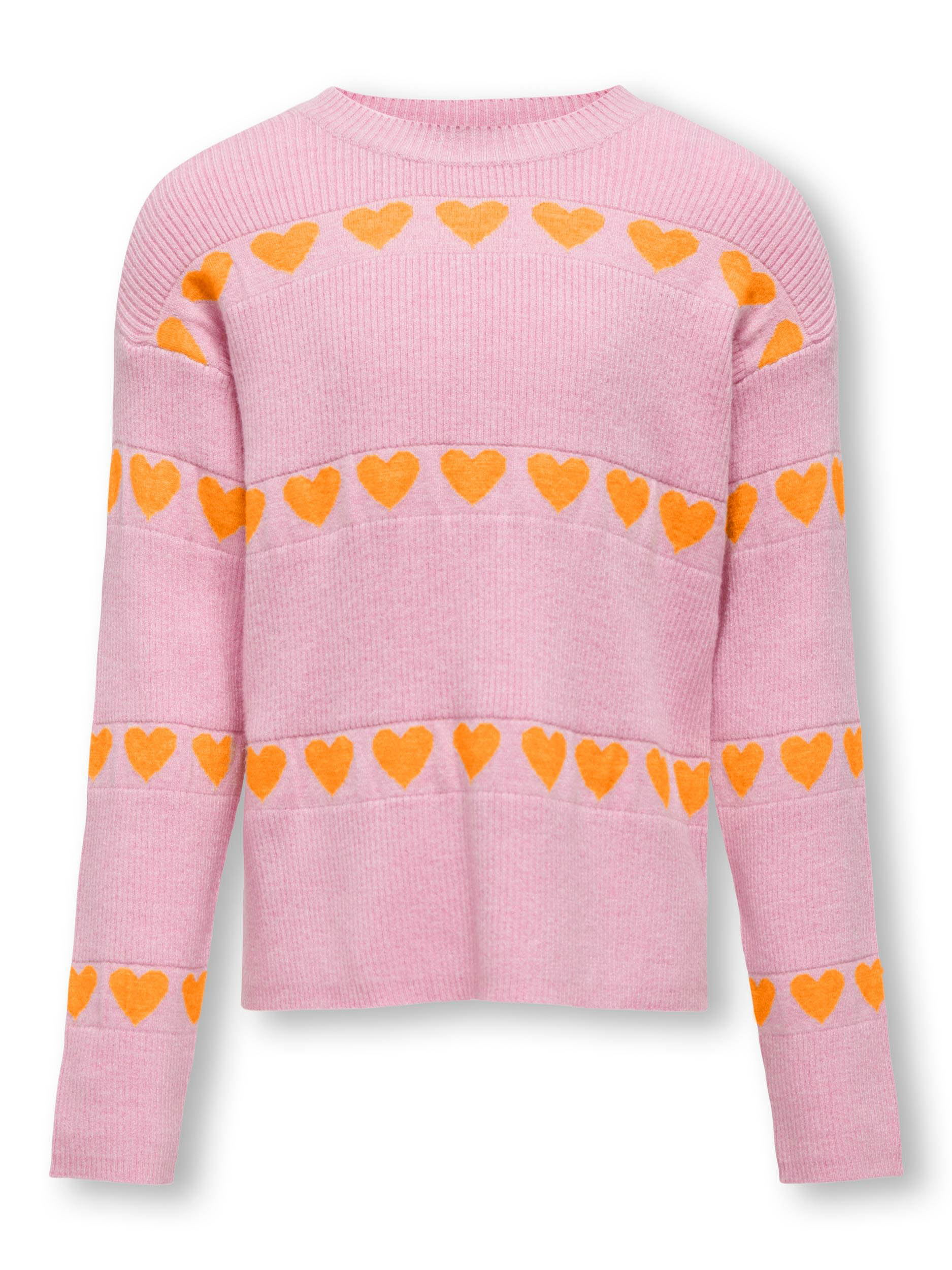 ONLY KOGDANA L/S HEART O-NECK KNT Meisjes Trui - Maat 158/164