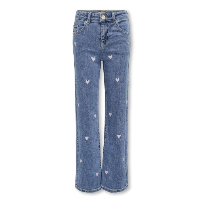 Only KOGJUICY WIDE LEG HEART EMB JEANS N: Light Medium Blue Denim/EMBROIDE | Freewear KOGJUICY WIDE LEG HEART EMB JEANS N: - www.freewear.nl - Freewear