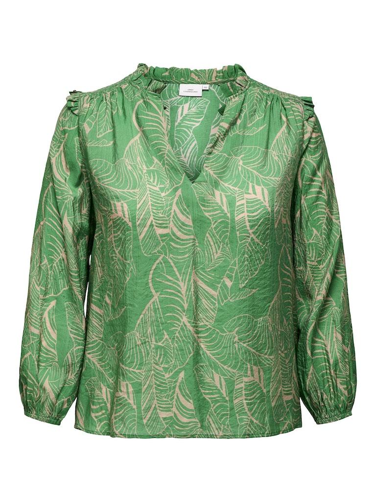 Groene Bee/Urban Leaf Frill Top Only Carmakoma , Green , Dames