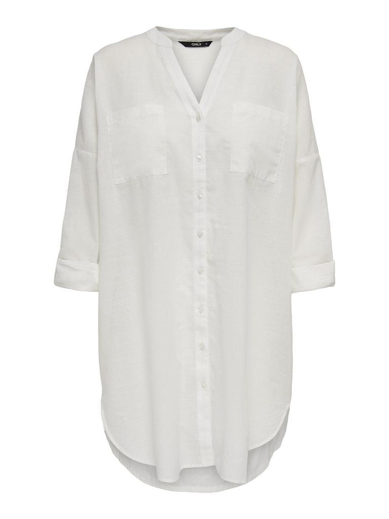ONLY CARMAKOMA CARAPELDOORN SOLID V-NECK L/S SHIRT WVN Dames Blouse - Maat 48