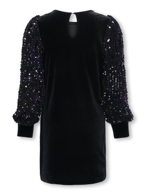 Only KOGCONFIDENCE L/S SEQUINS DRESS JRS Black | Freewear KOGCONFIDENCE L/S SEQUINS DRESS JRS - www.freewear.nl - Freewear