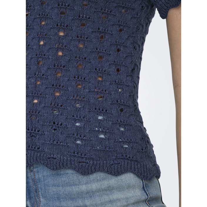 Only ONLBECCA LIFE SS V-NECK TOP KNT Ombre Blue | Freewear ONLBECCA LIFE SS V-NECK TOP KNT - www.freewear.nl - Freewear