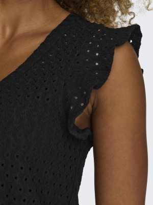 Only ONLELISA S/L V-NECK JUMPSUIT JRS Black | Freewear ONLELISA S/L V-NECK JUMPSUIT JRS - www.freewear.nl - Freewear