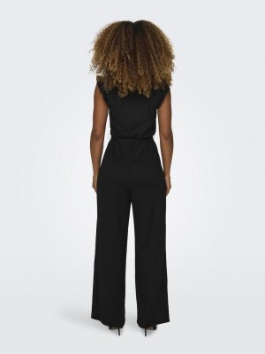 Only ONLELISA S/L V-NECK JUMPSUIT JRS Black | Freewear ONLELISA S/L V-NECK JUMPSUIT JRS - www.freewear.nl - Freewear
