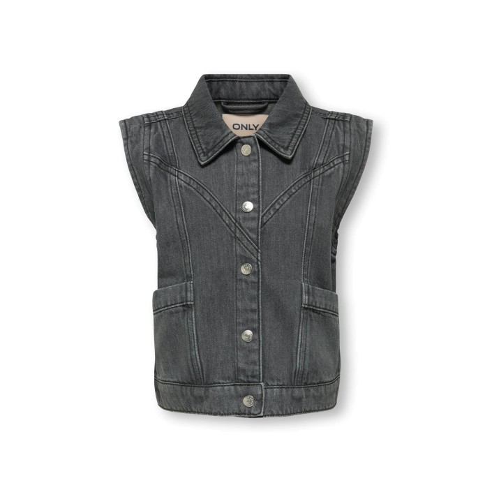 Only KOGKENNEDY SL DNM WAISTCOAT BJ Light Grey Denim | Freewear KOGKENNEDY SL DNM WAISTCOAT BJ - www.freewear.nl - Freewear