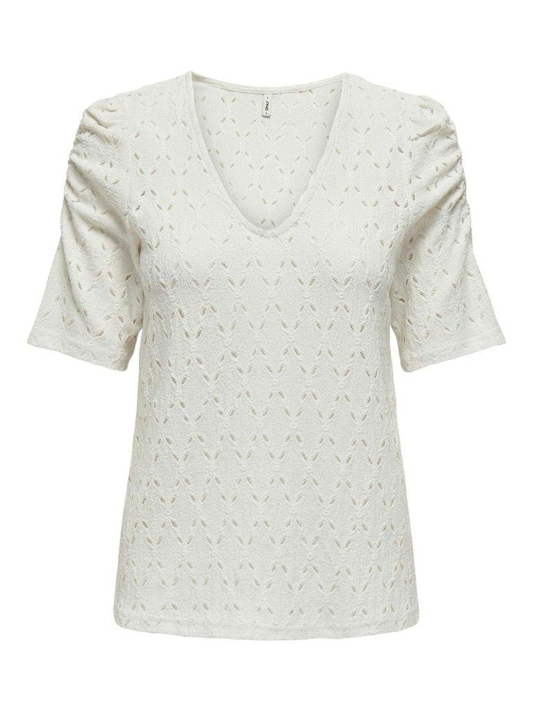 ONLY ONLROSA S/S V-NECK PUFF TOP JRS Dames Top - Maat XL