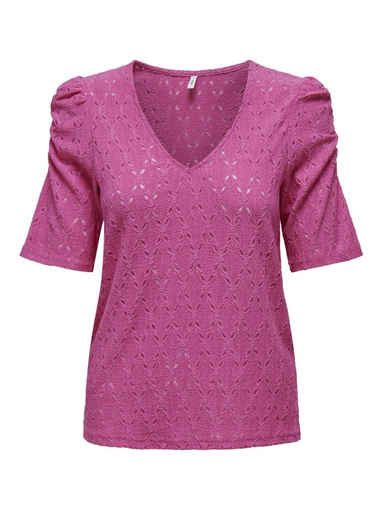 ONLROSA S/S V-NECK PUFF TOP JRS