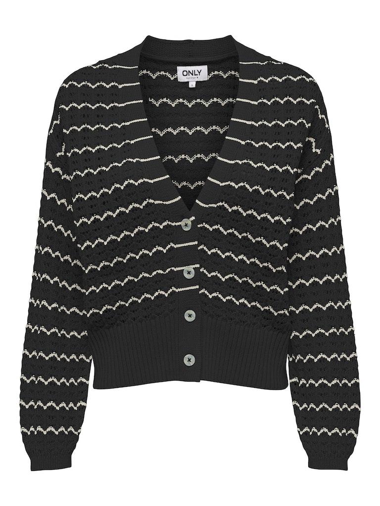 Only Vest Onlasa Ls V-neck Cardigan Cc Cs Knt 15320755 Black/birch Dames Maat - XS