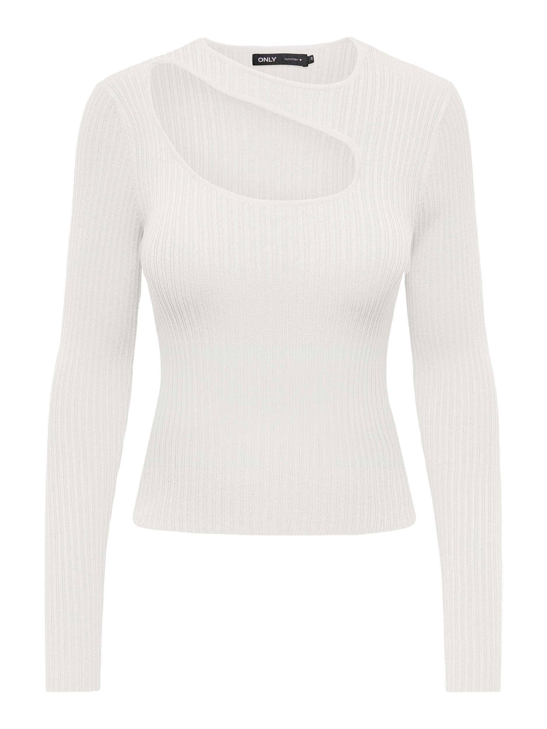 Only Trui Onlmeddi Ls Peek-a-boo O-neck Cc Cs 15320764 Cloud Dancer Dames Maat - XS