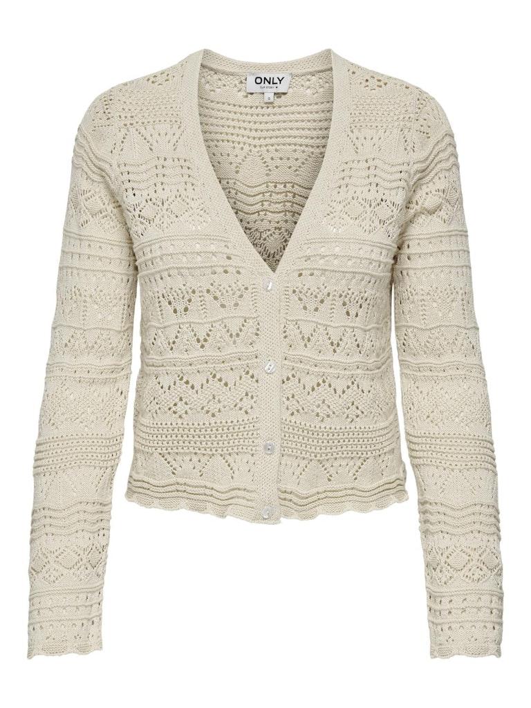 Only Vest Onlavina Life Ls Button Cardigan Kn 15321542 Ecru Dames Maat - S