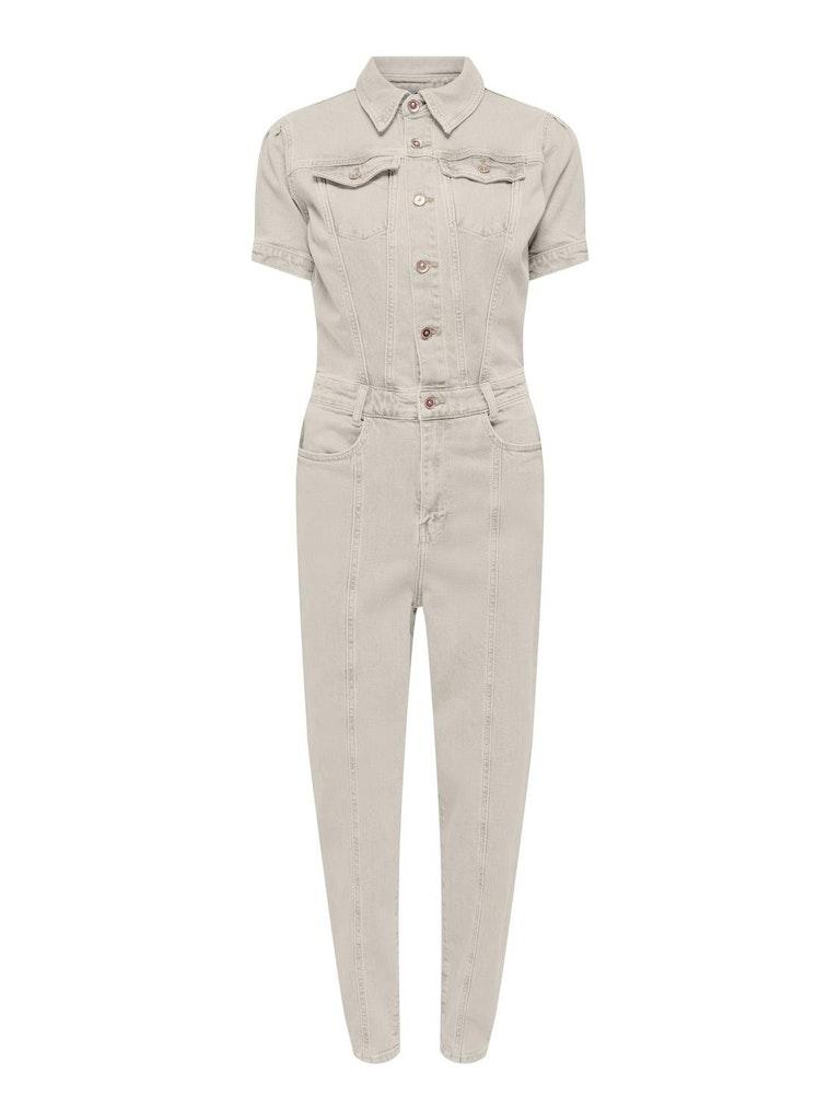 Only Broek Onlpalmer Ss Dnm Jumpsuit L Ank Cr 15322963 Ecru Dames Maat - W30 X L32