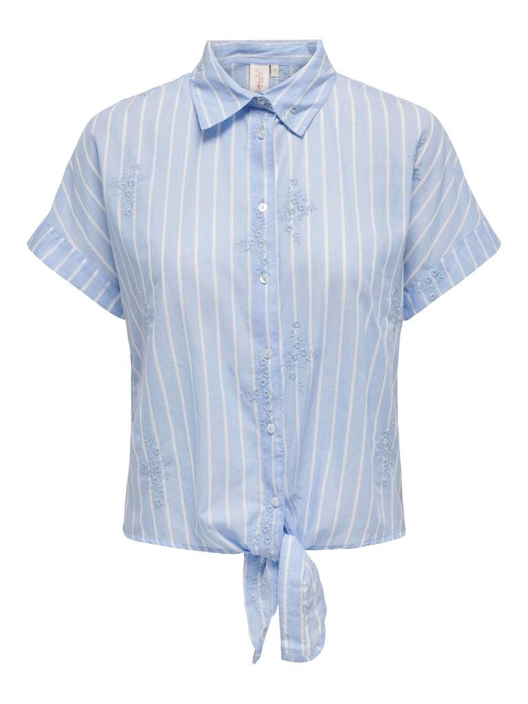 Vila Blouse Onltuni Life Capseleeve Knot Shirt 15322983 Cshmere Blue/bright White Dames Maat - M