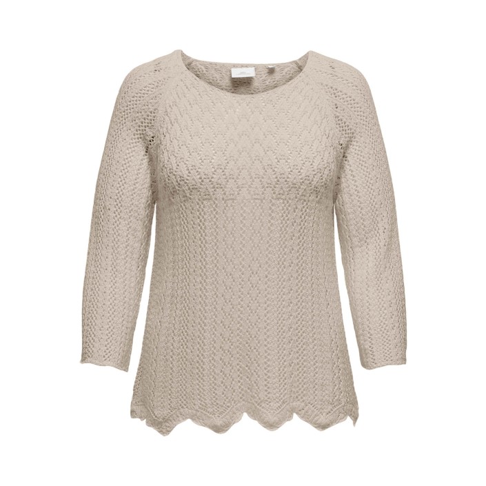 Carmakoma CARNOLA LIFE  3/4 PULLOVER KNT NOOS Feather Gray | Freewear CARNOLA LIFE  3/4 PULLOVER KNT NOOS - www.freewear.nl - Freewear